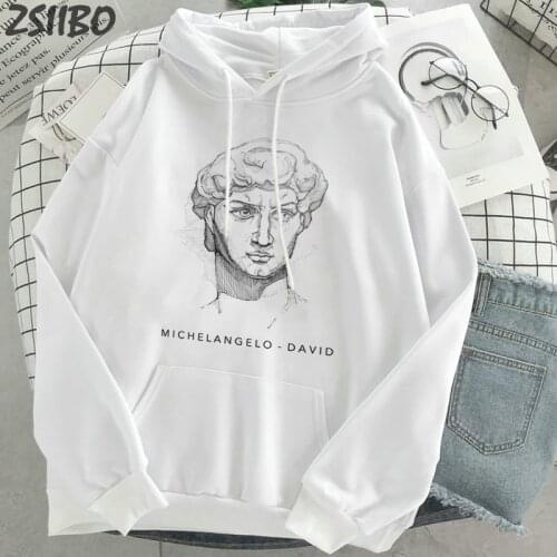 Vintage Oversize Mens Hoodies David Face Art Print Fashion Unsixe Sweatshirt Men Hip Hop Letter Pullover hooded Streetwear Coat