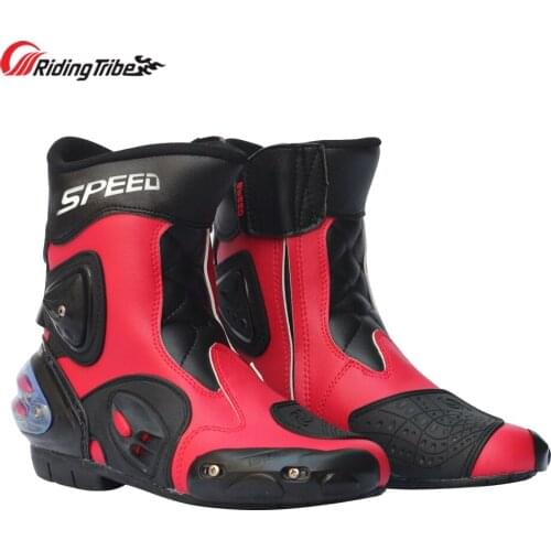 Riding Tribe Anti Collision Lining Mens Breathable Motorcycle Racing Boots Protective Gear Anti Skidproof Heel Shifter Shoes