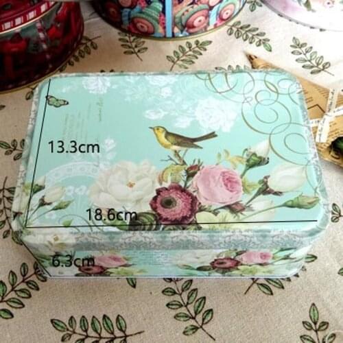 New Fashion Cartoon Tin Storage Box Anime Floral Cookie Cakes DIY Cute Tin Storage Box For Packaging Gifts Dessert Storage Box