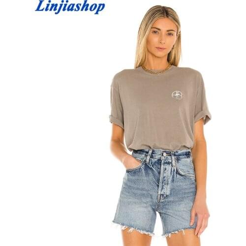 Solid Casual T-shirt Women Summer Basic Short Sleeve Coffee Oversized Cotton Tee Shirt Women Korean Tops