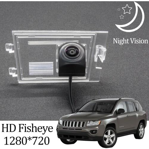 Owtosin HD 1280*720 Fisheye Rear View Camera For Jeep Compass 20112012 2013 2014 2015 Car Vehicle Reverse Parking Accessories