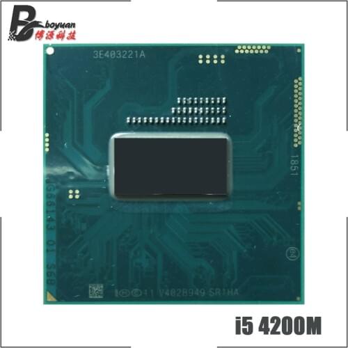 Intel Core i5-4200M i5 4200M SR1HA 2.5 GHz Dual-Core Quad-Thread CPU Processor 3M 37W Socket G3 / rPGA946B