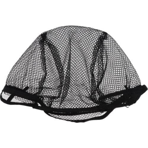 Durable Braiding Nylon Net Wig Cap For Wig Making W/ Adjustable Strap Black