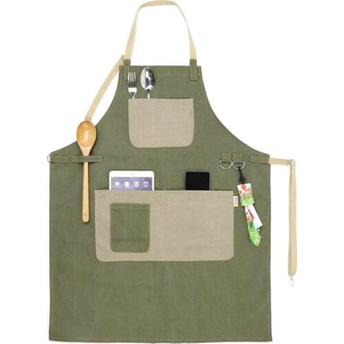 Working Design Printing Canvas Chef Apron Eco-friendly Thick And Durable Kitchen Aprons