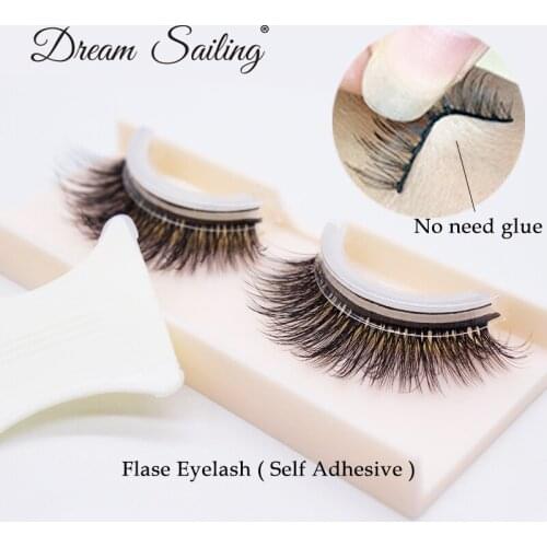 100% Handmade 3D Self Adhesive False Eyelashes No Need Glue Thick Long Natural Soft Full Strip Lashes Extension Professional