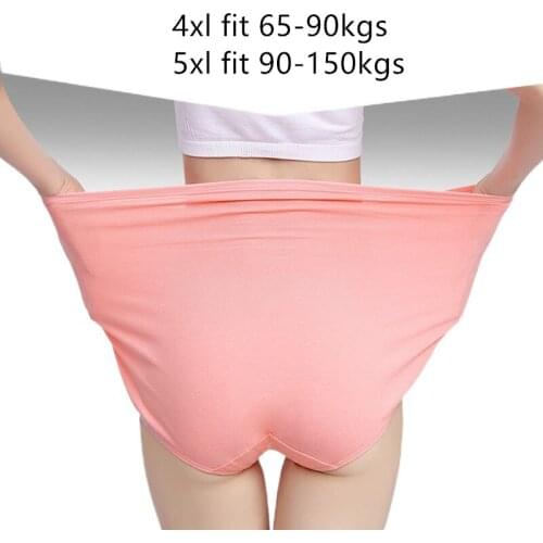Sexy Womens Panties 4xl 5xl Female Underwear Cotton High-rise Underpants Solid Color Ladies Big Size Briefs 3Pcs/lot 65-150kgs