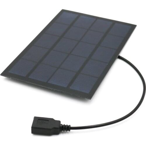 Solar Panel 5V 3W Output USB Solar Cell Outdoor 18650 Battery Charger USB Female Port 5 V Charge Regulators Solar Panel