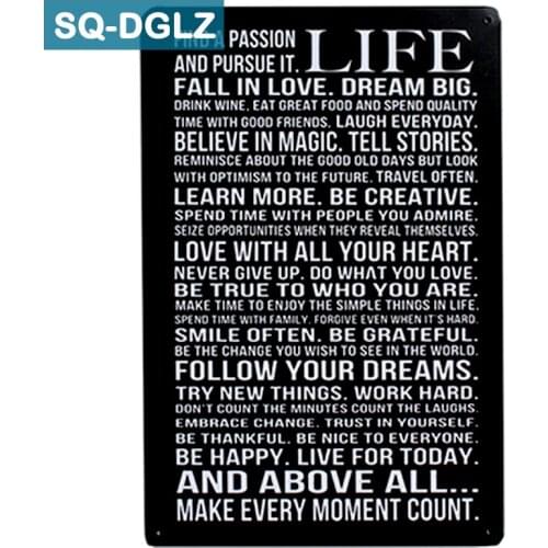 [SQ-DGLZ] Hot LIFE AND ABOVE ALL Metal Sign Retro Wall Decor Vintage Metal Crafts Home Decor Painting Plaques Art Poster