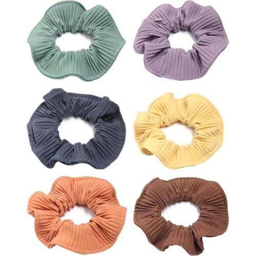 Furling Girl 1 PC Fashion Women Solid Color Folds Stripe Headbands Ponytail holder Elastic Hair band Hair Accessories