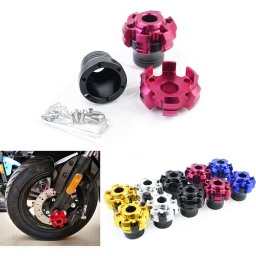 Moto Front Wheel Falling Protect Frame Slider Universal Aluminum Street Bike Pit Bike scooter moto for Honda Grom KAWASAKI Z125