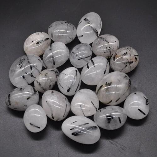 1/2lb Clear Black Hair Rutilated Natural Tumbled Stones Bulk Healing Crystals Polished Gemstones Supplies Wicca Energy Decor