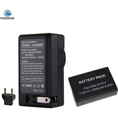 1200mAh LP-E17 LPE17 Camera Battery + AC Charger For Canon EOS 200 200D 250D M3 M5 M6 750D 760D T6i T6s 800D 8000D 77D Kiss X8i