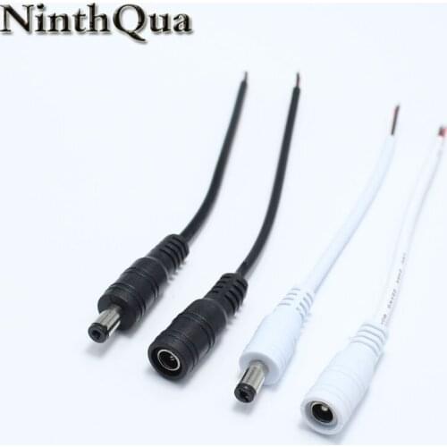 2pcs DC 5.5x2.1/5.5*2.1mm Plug DC Female/Male Cable Wire Connector For 3528 5050 LED Strip Light led power supply plug connect