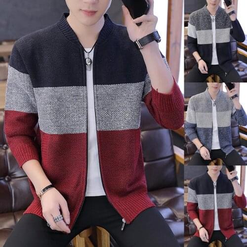 2020 Winter Men Sweater Casual Long Sleeves Thickening Plus Size Velvet Warm Trend Shirt Sweater Jacket Coat Patchwork outwear