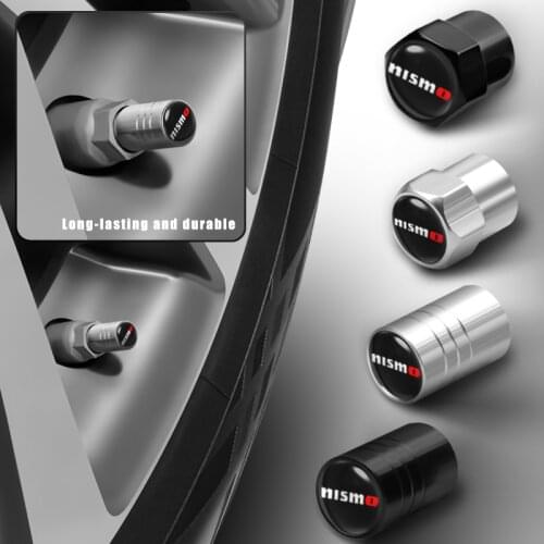 4Pcs Car Styling Aluminum Nismo Badge Wheel Tire Valve Stem Caps Cover Auto Parts For Nissan Tiida Teana Micra Sentra Rogue Juke