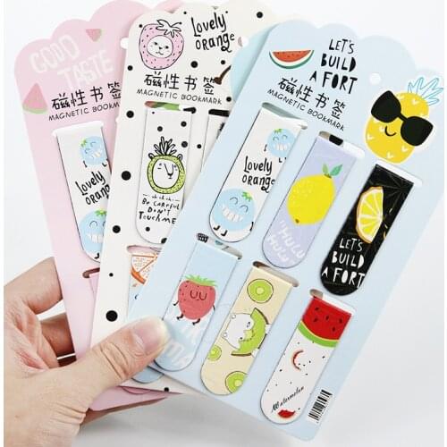 6pcs Magnetic Bookmarks Funny Magnet Paper Markers Page Clips Book Mark for Student Office Reading Stationery Children Bookmark