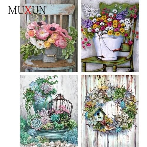 Muxun 5D Diamond Painting Full Drill Square /Round Flower Diy Diamond Embroidery Cross Stitch Diamond Mosaic Home Decor Rp234