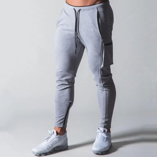 Cotton Casual Skinny Pants Men Joggers Sweatpants Autumn Solid Trousers Male Trackpants Gym Fitness Workout Bodybuilding Bottoms