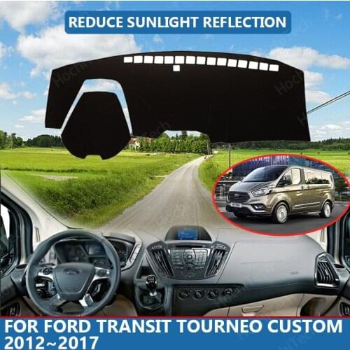 Right Hand Drive High Polyester Fiber Anti-UV Car Dashboard Cover Mat for Ford Transit Tourneo Custom 2012~2017 Cover