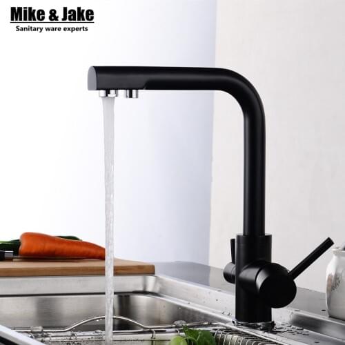 Black paint 3 way water filter kitchen faucet pure water kitchen faucet 3 way function Kitchen Faucet water filter mixer tap