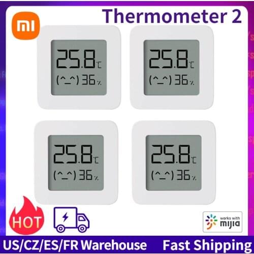 1-4Pcs Xiaomi Mijia BT Digital Thermometer 2 Wireless Smart Electric Digital Hygrometer Humidity Sensor Work With Mijia APP