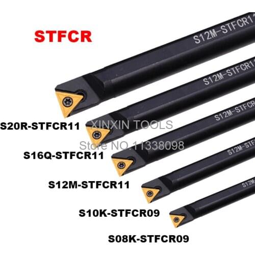 5Pcs/Lot STFCR Lathe Turning Tool Holder Boring Bar Insert For Semi-finishing S08K/S10K/S12M/S16Q/S20R STFCR09 STFCR11