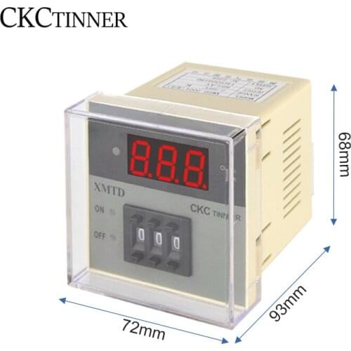 XMTD-2001 PID Digital Display Temperature Controller 0-399℃ 0-999℃ K E PT100 Thermocouple 220AC 75*75mm Thermostat