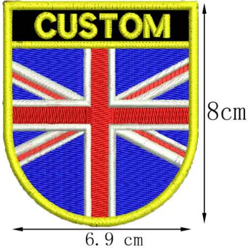 Custom ITALY flag name patches personalized iron on hook backing embroidered