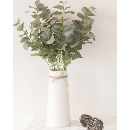 3 Heads Eucalyptus Silk Artificial Plant Leaves for Wedding Home Decoration Fake Plant Branch Backdrop Decor Wreath Accessories