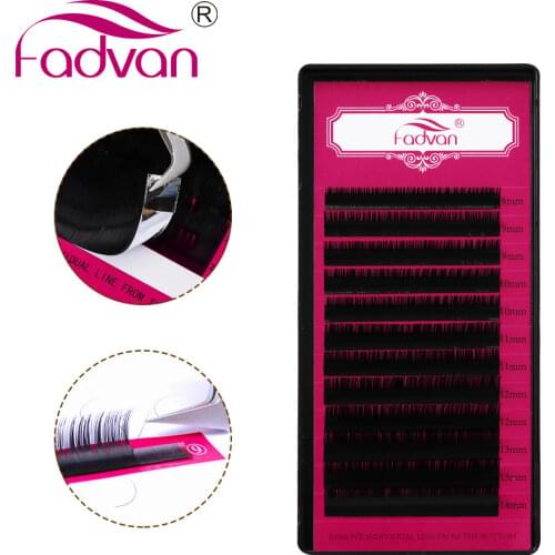 Fadvan Individual Eyelashes for Building 8-14mm Silk Soft False Eyelash Extension Synthetic Lashed Makeup Tools J/B/C/D/DD Curl