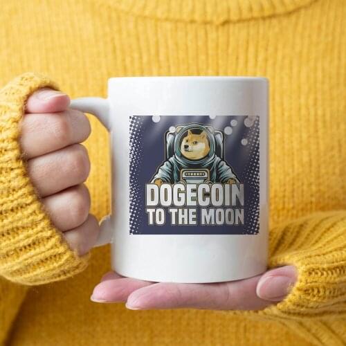 Dogecoin To The Moon Mug 11oz Ceramic Funny Coffee Mug Man Beer Cup Home Milk Cup