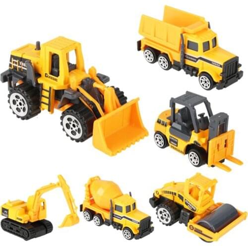 6pcs/set Mini Engineering Car Tractor Toy Dump Truck Classic Model Vehicle Educational Toys for Boys Children