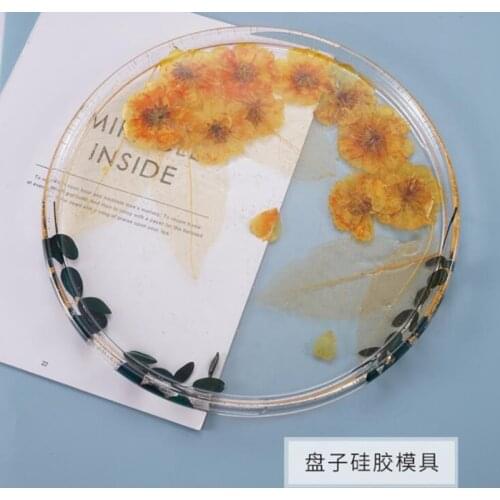 New transparent silicone mold resin plate coaster tray round plate silicone mold for DIY set-up silicone mold