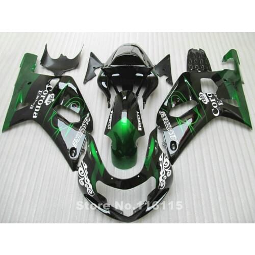 Fairing kit fit for SUZUKI GSXR 600 GSXR 750 2001 2002 2003 black green Corona fairings gsxr600 gsxr750 K1 K2 01 02 03 A416