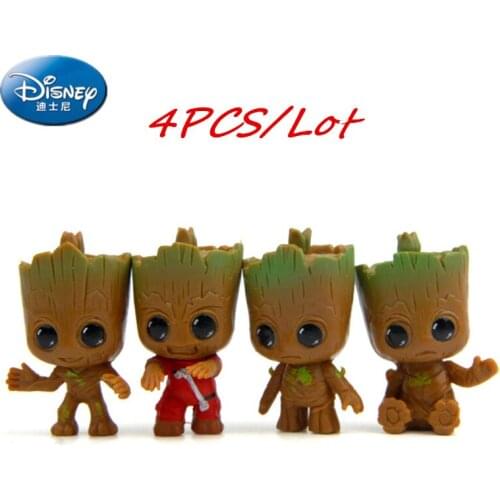 4PCS Original Model Plant Flower Pot Drop Shipping Penholder Tree Men Hero Creative Guardians Of The Galaxy Crafts Figurine