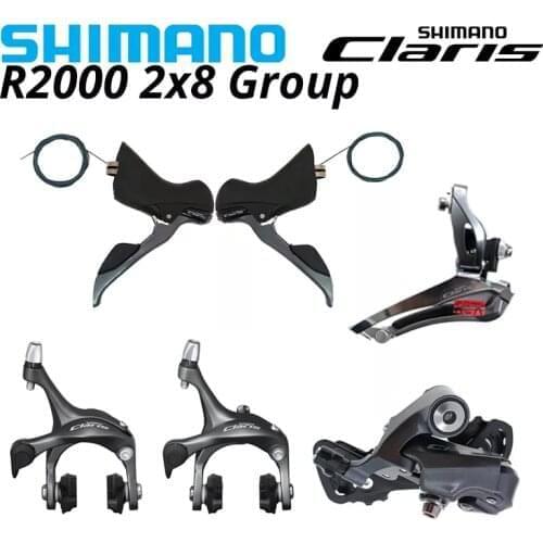 Shimano CLARIS R2000 Short Cage Rear Derailleur RD-R2000 SS 2x8s FD-R2000 front ST-R2000 BR-2400 Road Bike Levers Bicycle 8s 8v