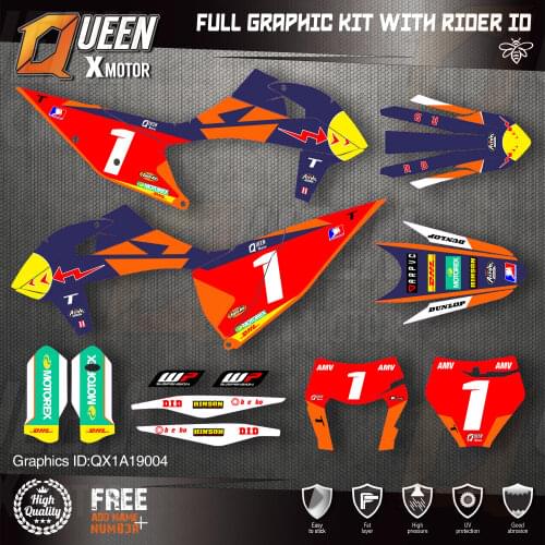 QUEEN X MOTOR Custom Team Graphics Decals Stickers Kit For KTM 2019 2020 SX SXF , 2020 2021 EXC XC-W EXC-F 004