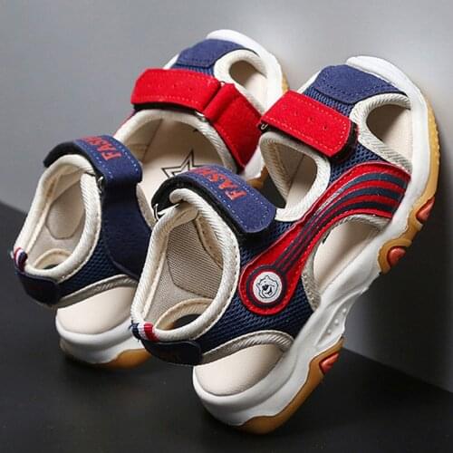 Toddler Sandals 2020 Soft Bottom Non-slip Toe Cap Sandals For Girls Boys Study Walking Lightweight Kids Baby Shoes Summer