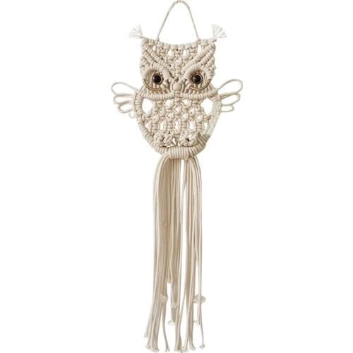 Owls Dream Catchers Macrame Wall Hanging Tapestry Wall Decor Boho Style Bohemian Woven Home Decoration Handicraft Gift Dropship