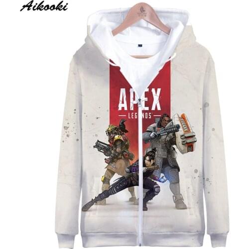 Aikooki 2021 Apex Legends Zipper Hoodies Men/Women Hot Game Apex Legends Fashion Hip Hop Harajuku Sweatshirts Full Print Tops