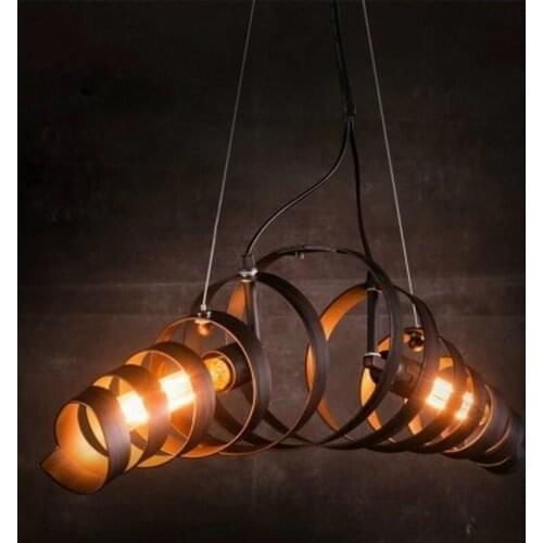 Spiral Spring Industrial Hanging Lamp Bar Retro Vintage Pendant Light Hanglamp Loft Kitchen Ceiling Hanging Light Fixture