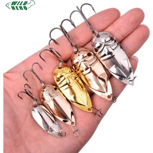 Wildhero 1pc Metal lure Spinner spoon bait 5g 10g 15g 20g Gold / Silver Copper fishing lure spoon hard bait Sequin metal lures