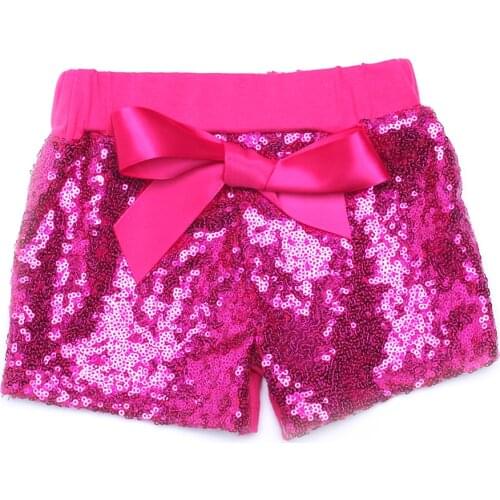Hot Pink Glittery Sequin Shorts pink Baby Girls Birthday Clothes Cake Smashing Outfit