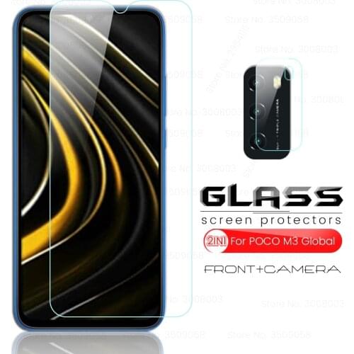 Pocom3 glass camera lens protective glass for poco m3 m 3 3m nfc 6.53'' xiaomi global version phone screen protectors film cover