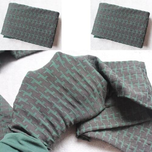 Women Houndstooth Patterned Footed Tights Trendy Pantyhose Dark Green & Black 150D