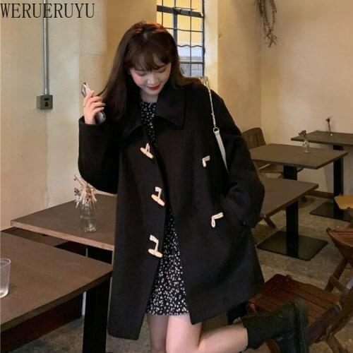 WERUERUYU 2020 Woolens Overcoat Female Coat Autumn Winter Coats And Jackets Women Coat Womens Wool Coats Long Tops