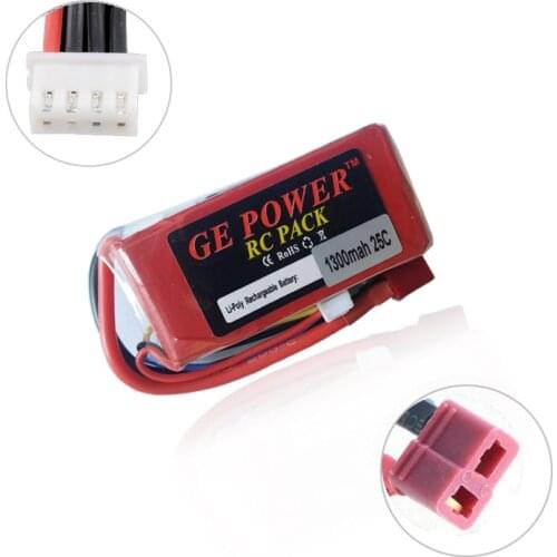 1pcs Original GE Power 11.1V 1300Mah 25C MAX 40C T Plug Lipo Battery 3s for RC Car Airplane Helicopter