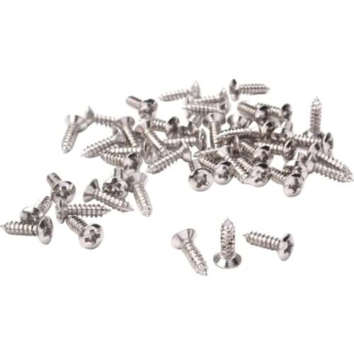 100x Guitar Pickguard Mount Fix Screws Silver Musical Instrument Parts