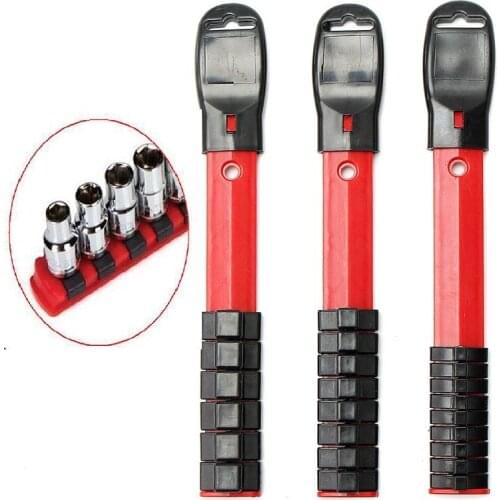 3PCS 1/4'' 3/8'' 1/2'' Socket Rack Holder Self Organizer Rail Rack Tray Storage Plastic