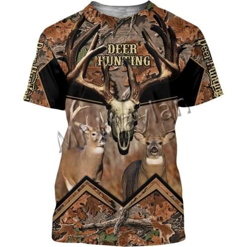3D Printing Fashion Animal Deer Hunting Colorful Men/Women Leisure O-Neck T-shirts / Beach Shorts / Tanks / Oversized Tops S-131
